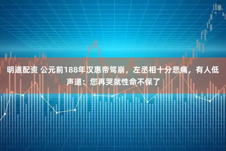 明道配资 公元前188年汉惠帝驾崩，左丞相十分悲痛，有人低声道：您再哭就性命不保了